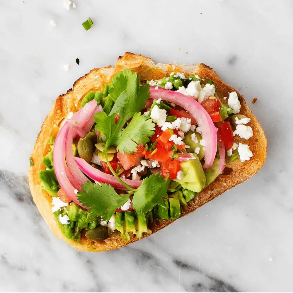 Avacado Toast with pickled onions