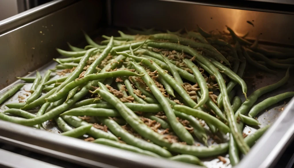 Dehydrate green beans in oven